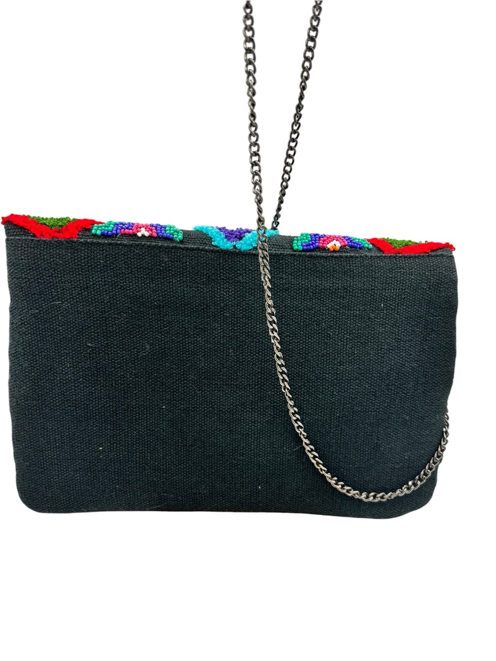 Boho Colorful Embroidered Beaded Envelope Crossbody Clutch Chain Bag Fest - Picture 6 of 7